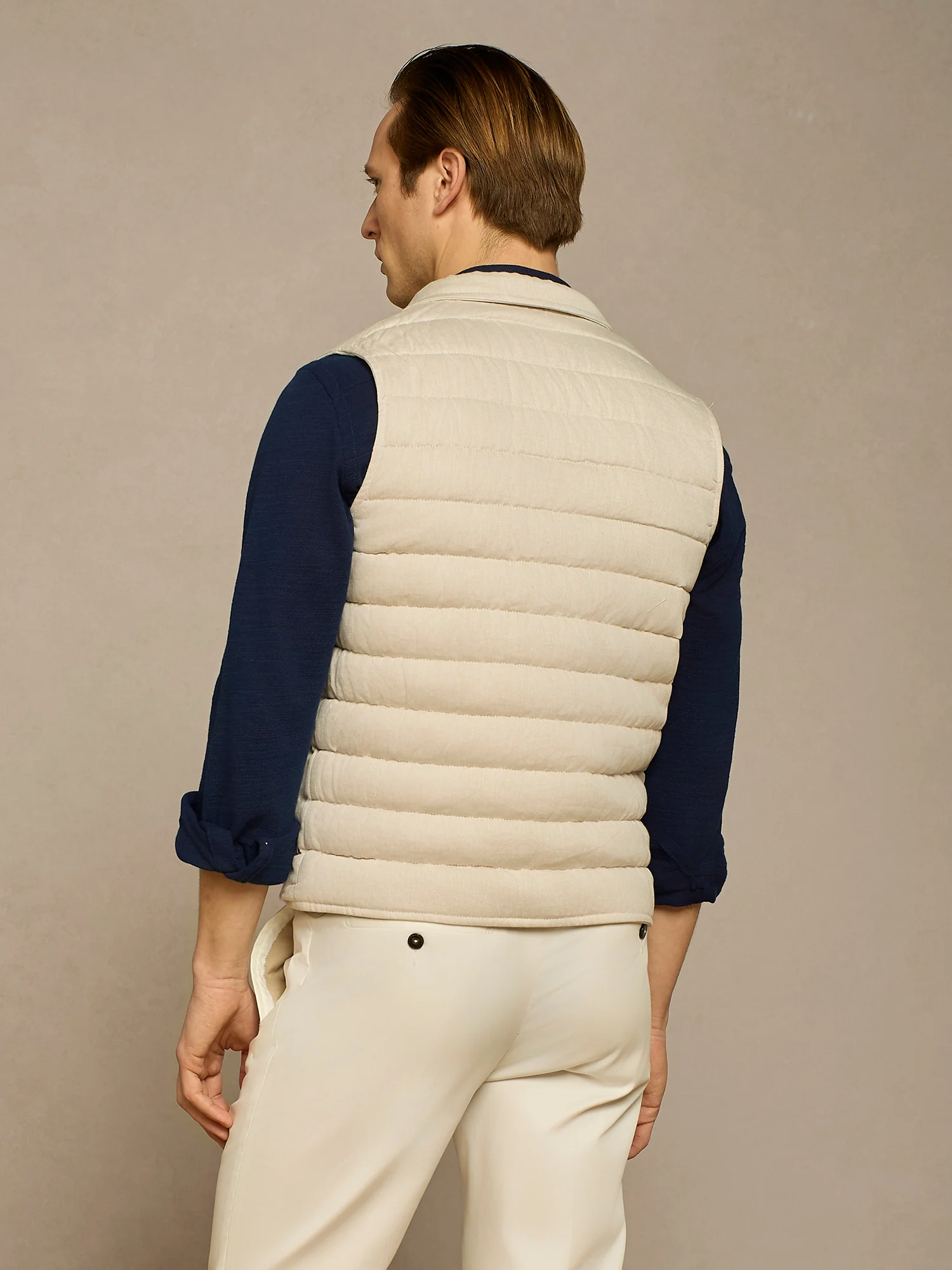 Panciotto in suede reversibile beige - Image 7