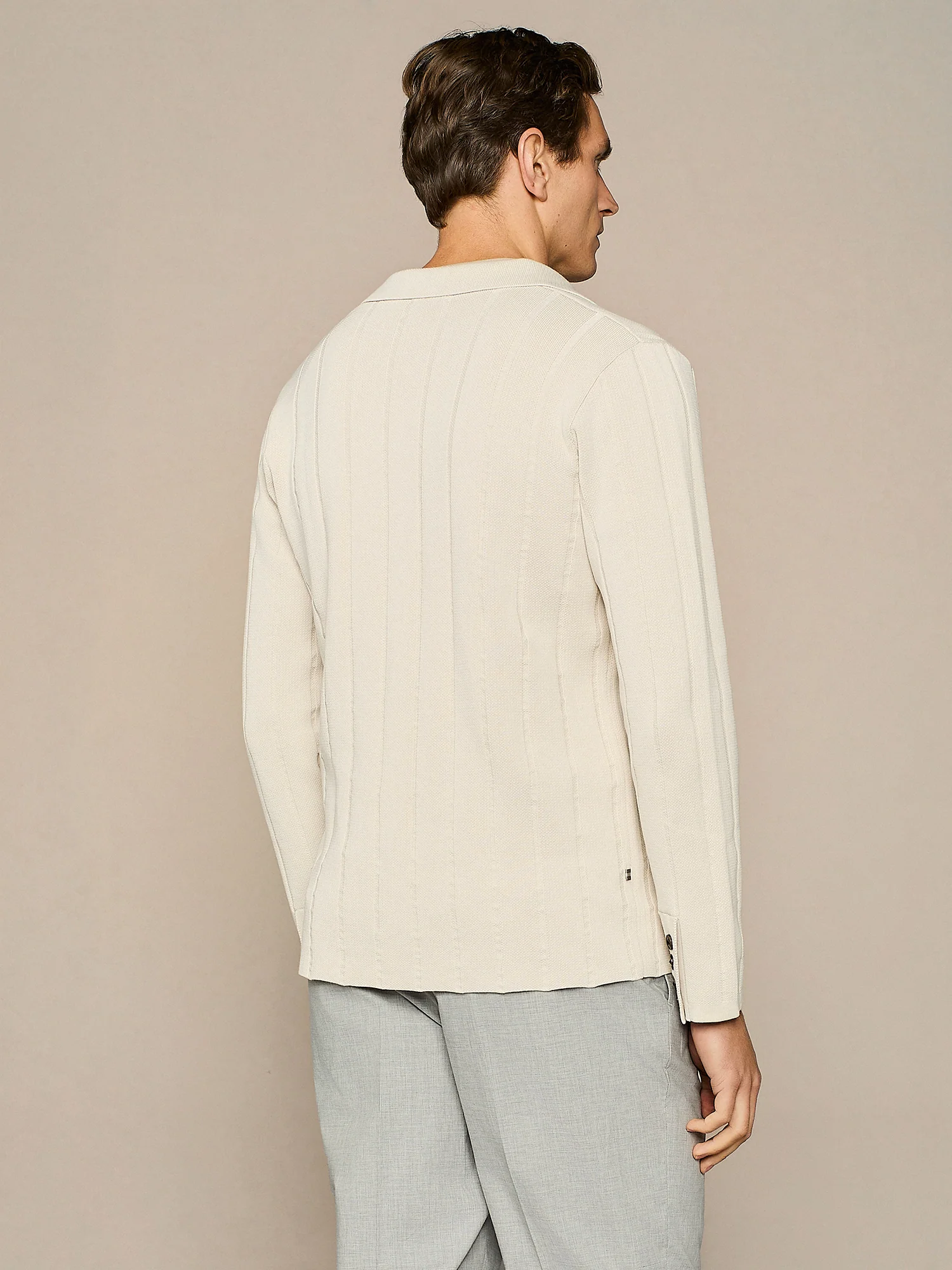 Giacca in maglia costa piatta burro - Image 4