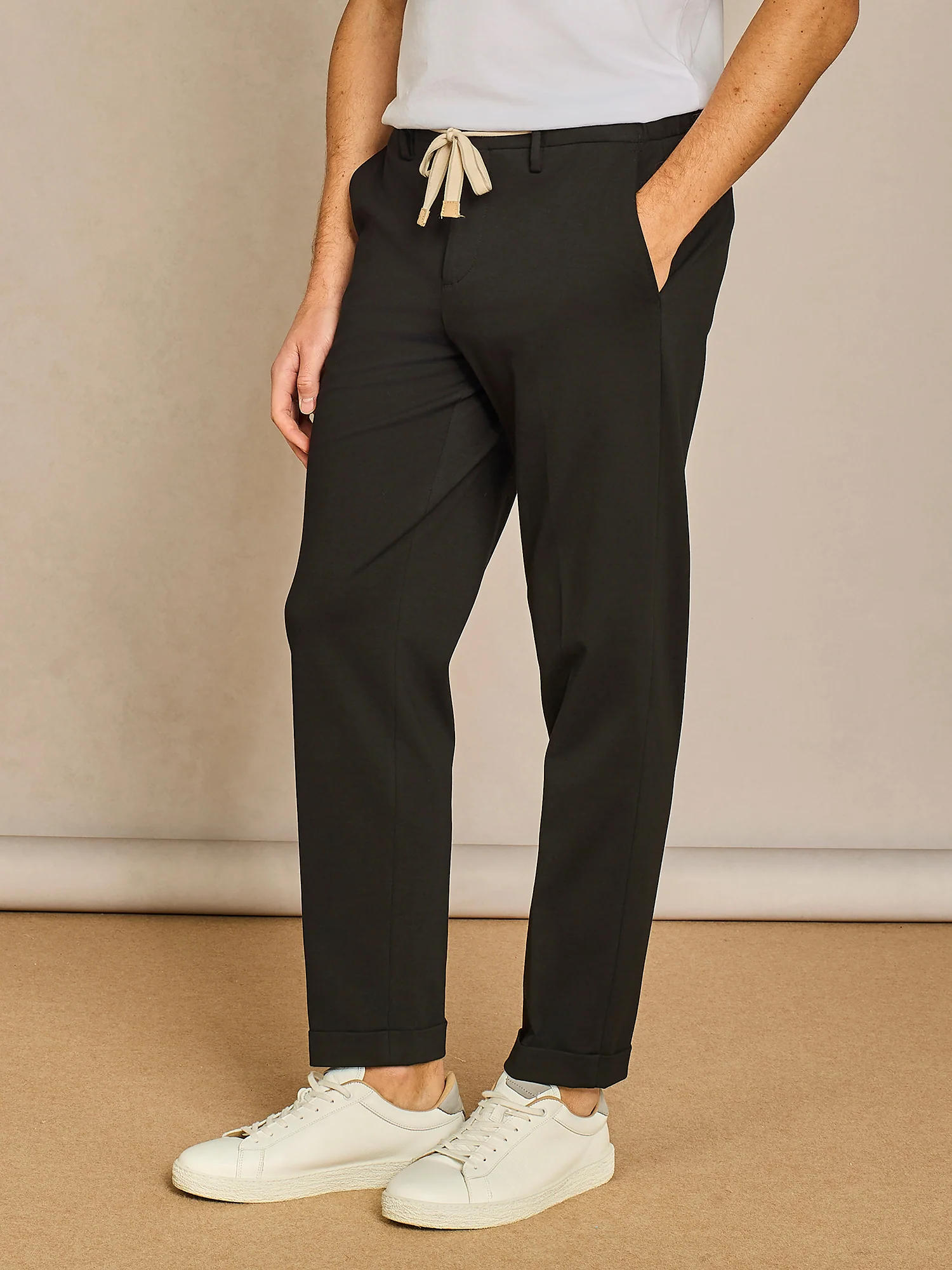 Pantalone laccio jersey nero - Image 3