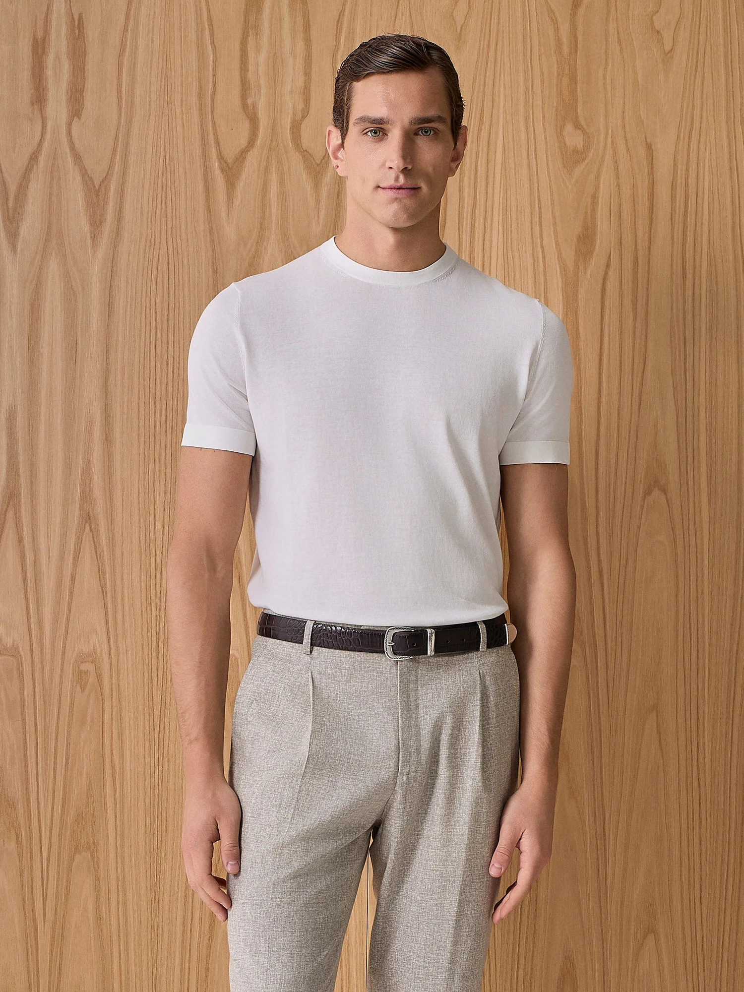 T-shirt crepe in maglia bianca