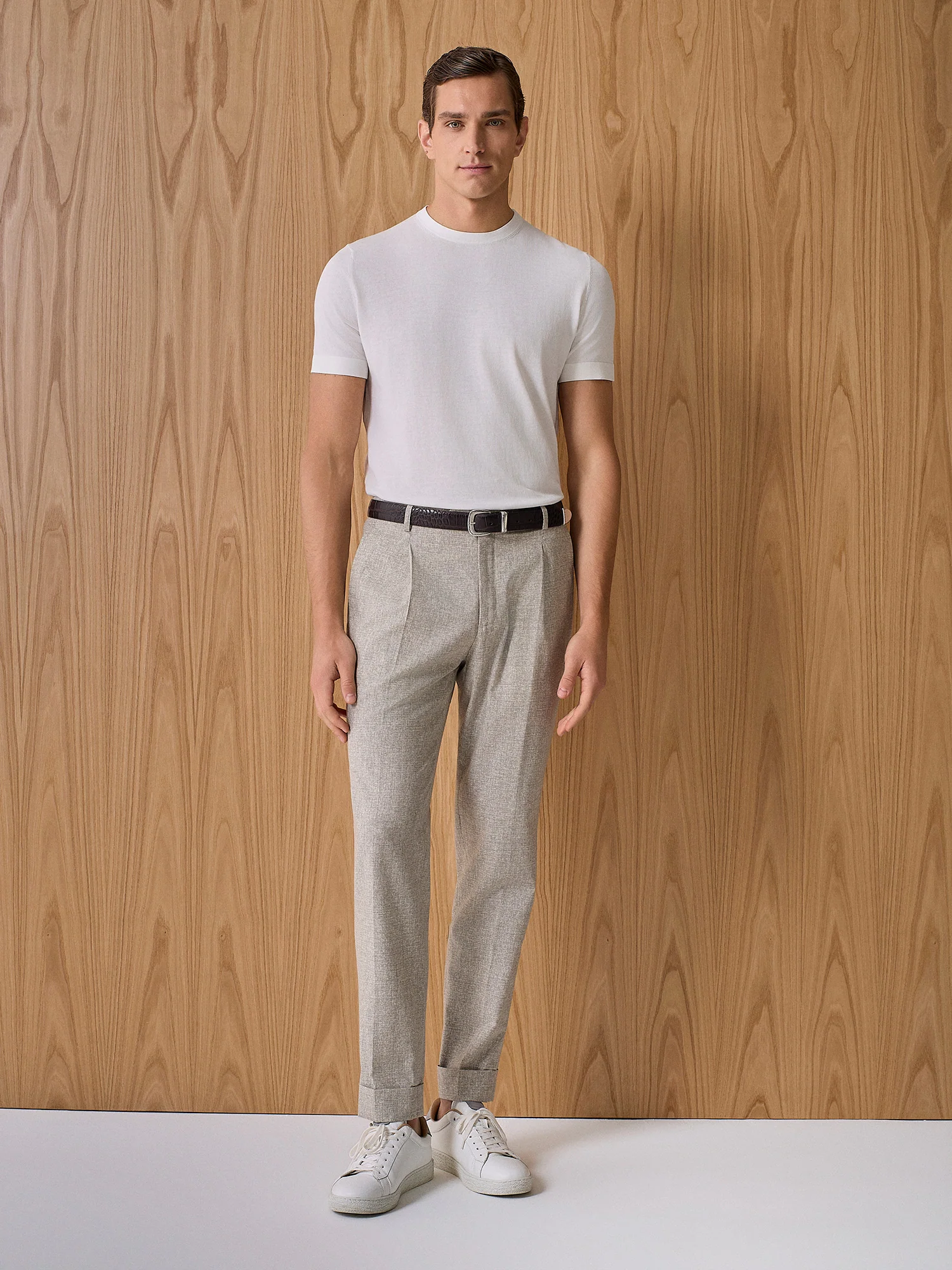 T-shirt crepe in maglia bianca - Image 3