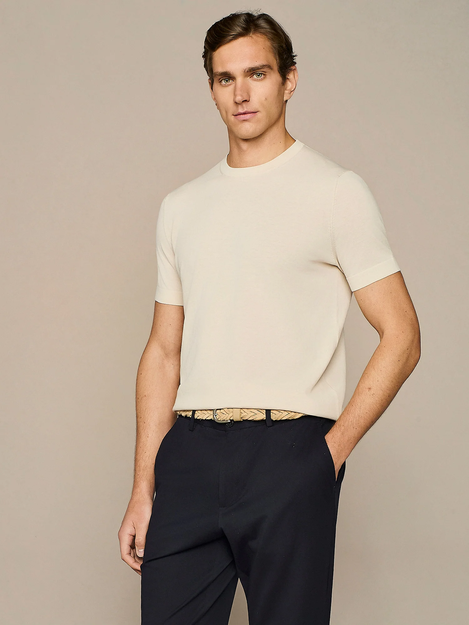 T-shirt crepe in maglia burro - Image 2