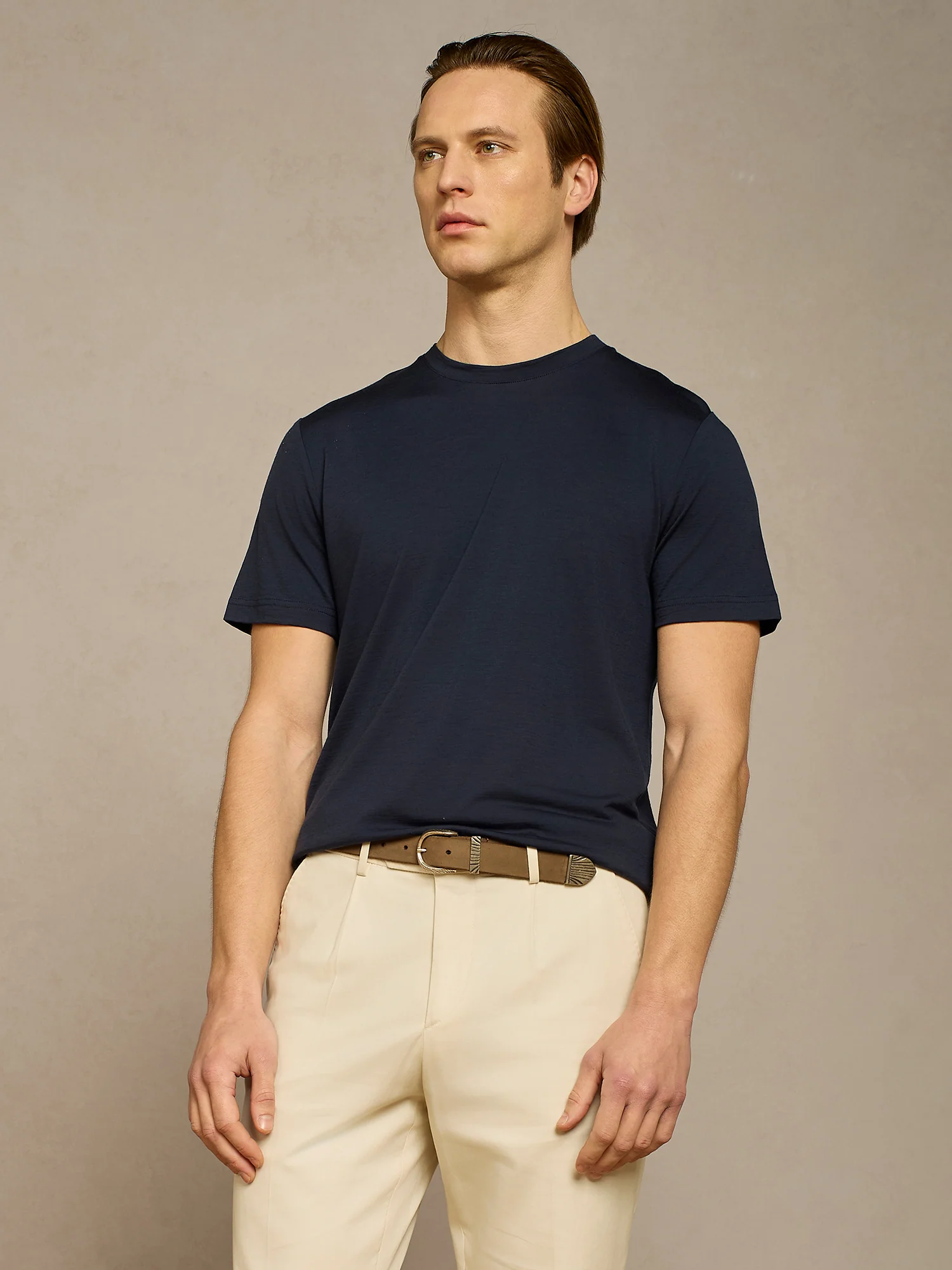 T-shirt in lana blu