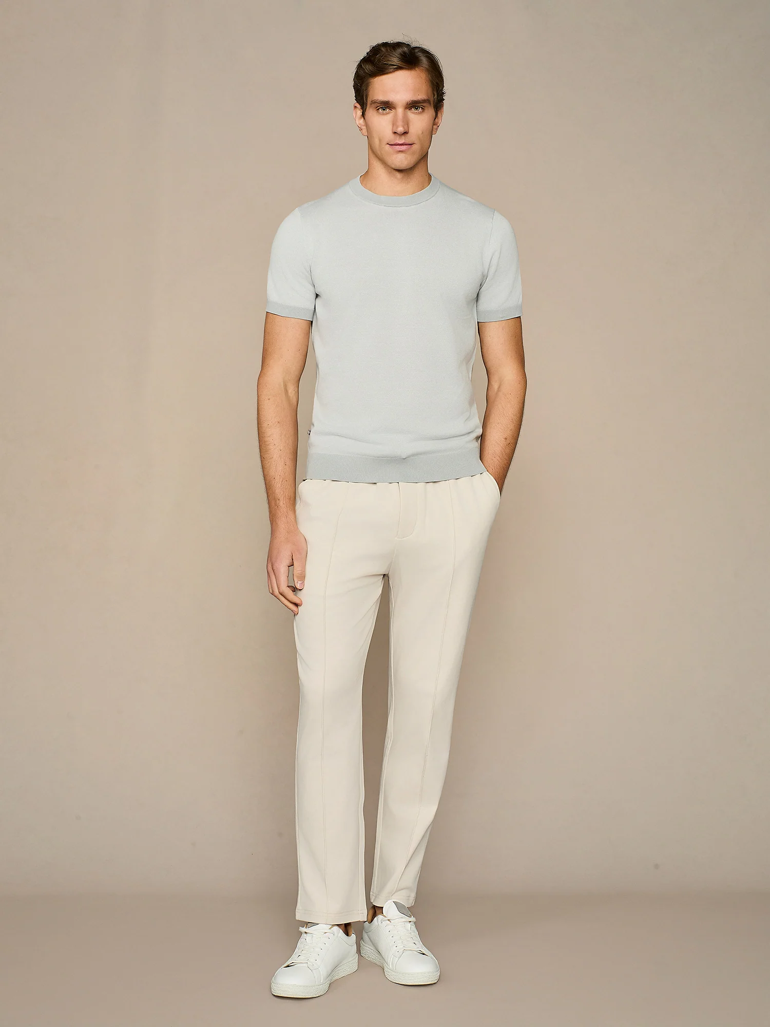 T-shirt in maglia piquet cloud - Image 3
