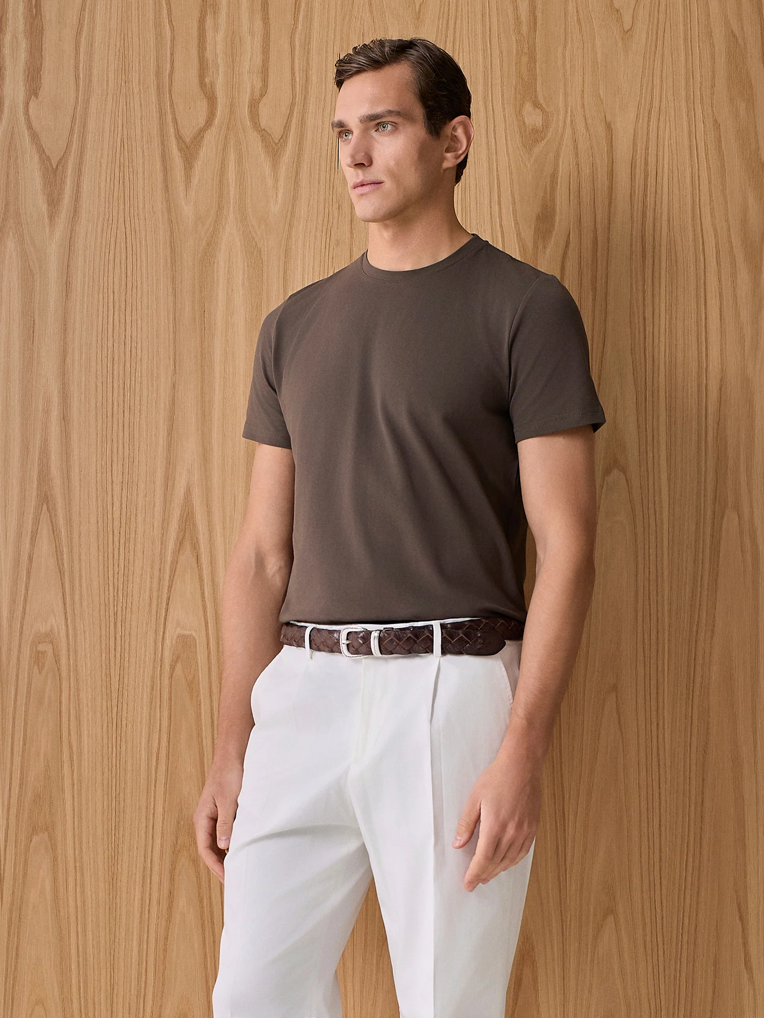 T-shirt piquet cacao - Image 2